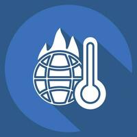 Icon Increasing Temperature. related to Climate Change symbol. long shadow style. simple design editable. simple illustration vector