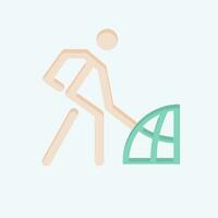 Icon Human Impact. related to Climate Change symbol. flat style. simple design editable. simple illustration vector