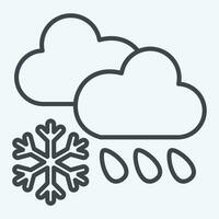 Icon Cloud Cover and Precipitation. related to Climate Change symbol. line style. simple design editable. simple illustration vector