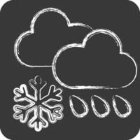 Icon Cloud Cover and Precipitation. related to Climate Change symbol. chalk Style. simple design editable. simple illustration vector