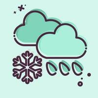 Icon Cloud Cover and Precipitation. related to Climate Change symbol. MBE style. simple design editable. simple illustration vector