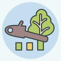 Icon Deforestation. related to Climate Change symbol. color mate style. simple design editable. simple illustration vector