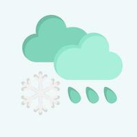 Icon Cloud Cover and Precipitation. related to Climate Change symbol. flat style. simple design editable. simple illustration vector