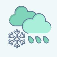 Icon Cloud Cover and Precipitation. related to Climate Change symbol. doodle style. simple design editable. simple illustration vector