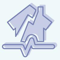 Icon Earthquake. related to Climate Change symbol. two tone style. simple design editable. simple illustration vector