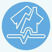 Icon Earthquake. related to Climate Change symbol. blue eyes style. simple design editable. simple illustration vector