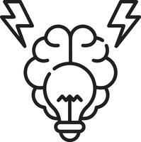 Brain idea symbol icon vector image. Illustration of the creative intelligence think design image. EPS 10