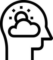 Brain idea symbol icon vector image. Illustration of the creative intelligence think design image. EPS 10