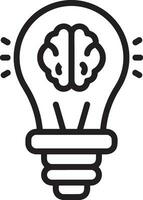 Brain idea symbol icon vector image. Illustration of the creative intelligence think design image. EPS 10