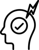 Brain idea symbol icon vector image. Illustration of the creative intelligence think design image. EPS 10