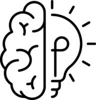 Brain idea symbol icon vector image. Illustration of the creative intelligence think design image. EPS 10