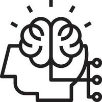 Brain idea symbol icon vector image. Illustration of the creative intelligence think design image. EPS 10