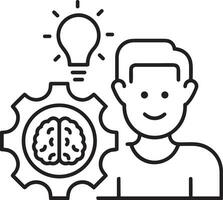 Brain idea symbol icon vector image. Illustration of the creative intelligence think design image. EPS 10