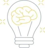 Brain idea symbol icon vector image. Illustration of the creative intelligence think design image. EPS 10