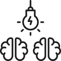 Brain idea symbol icon vector image. Illustration of the creative intelligence think design image. EPS 10