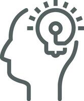 Brain idea symbol icon vector image. Illustration of the creative intelligence think design image. EPS 10