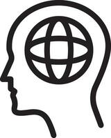 Brain idea symbol icon vector image. Illustration of the creative intelligence think design image. EPS 10