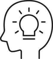 Brain idea symbol icon vector image. Illustration of the creative intelligence think design image. EPS 10