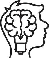 Brain idea symbol icon vector image. Illustration of the creative intelligence think design image. EPS 10