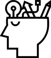 Brain idea symbol icon vector image. Illustration of the creative intelligence think design image. EPS 10