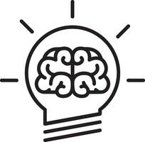 Brain idea symbol icon vector image. Illustration of the creative intelligence think design image. EPS 10