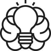 Brain idea symbol icon vector image. Illustration of the creative intelligence think design image. EPS 10