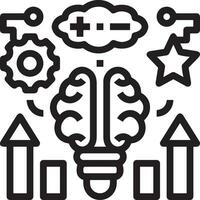 Brain idea symbol icon vector image. Illustration of the creative intelligence think design image. EPS 10