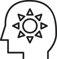Brain idea symbol icon vector image. Illustration of the creative intelligence think design image. EPS 10