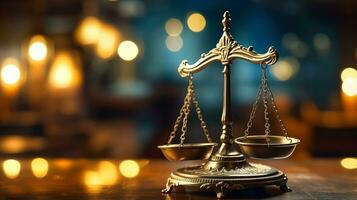 Close up on the scales of justice background with a place for text photo