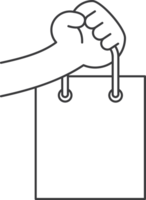 hand holding shopping bag line icon png