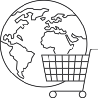 shopping onlinel globe line icon png