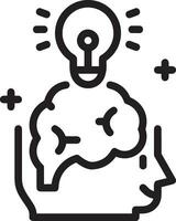 Brain idea symbol icon vector image. Illustration of the creative intelligence think design image. EPS 10