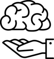 Brain idea symbol icon vector image. Illustration of the creative intelligence think design image. EPS 10