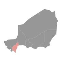 dosso región mapa, administrativo división de el país de Níger. vector ilustración.