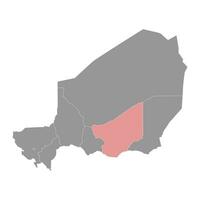 Zinder region map, administrative division of the country of Niger. Vector illustration.