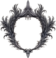 Halloween Illustration. Antiquität gotisch Spiegel Rahmen auf ein Weiß Hintergrund. Rahmen mit leeren Raum zum Ihre Text Hier png
