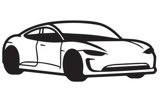 Electric vehicle car Vector icon Outline, Car vector outline drawing