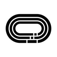 Running Track Vector Glyph Icon For Personal And Commercial Use.