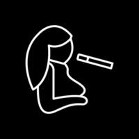 Girl Smoking Vector Icon Design