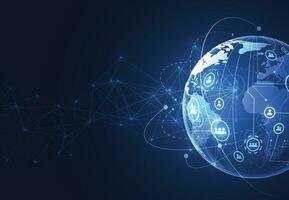 Global network connection. World map point and line composition concept of global business. Vector Illustration