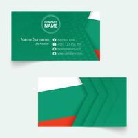 Bulgaria Flag Business Card, standard size 90x50 mm business card template. vector