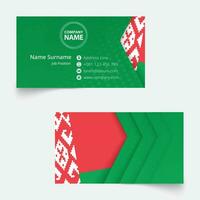 Belarus Flag Business Card, standard size 90x50 mm business card template. vector