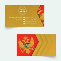 Montenegro Flag Business Card, standard size 90x50 mm business card template. vector