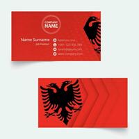 Albania bandera negocio tarjeta, estándar Talla 90x50 mm negocio tarjeta modelo. vector