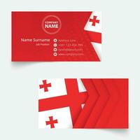 Georgia Flag Business Card, standard size 90x50 mm business card template. vector