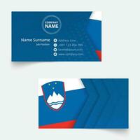 Slovenia Flag Business Card, standard size 90x50 mm business card template. vector