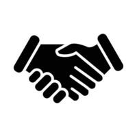 Partnership Handshake Vector Glyph Icon For Personal And Commercial Use.