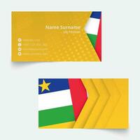Central African Republic Flag Business Card, standard size 90x50 mm business card template. vector