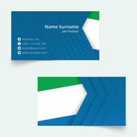 Sierra Leone Flag Business Card, standard size 90x50 mm business card template. vector