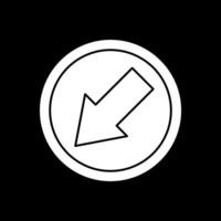 Down Left Arrow Vector Icon Design